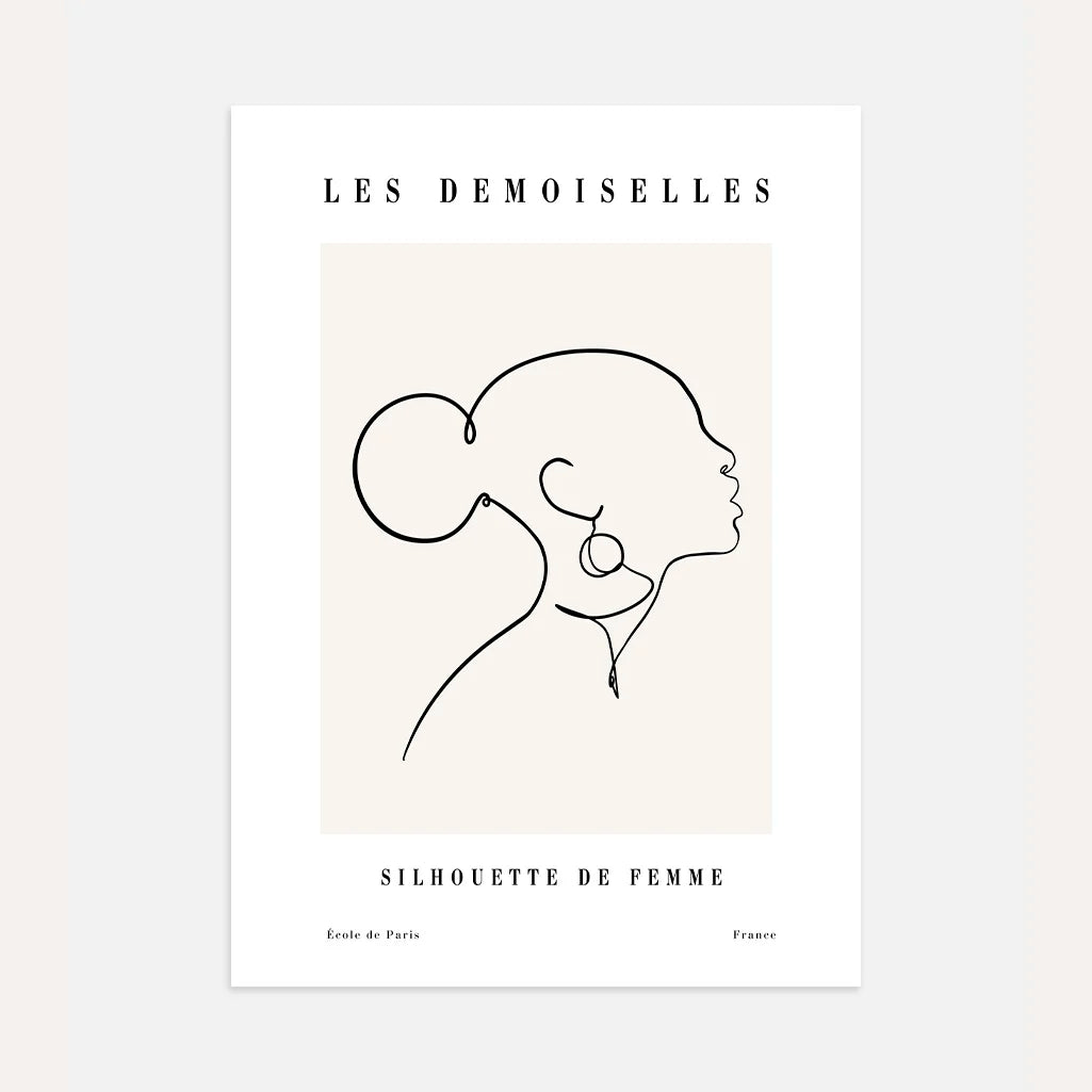 Line Art Female Profile Poster