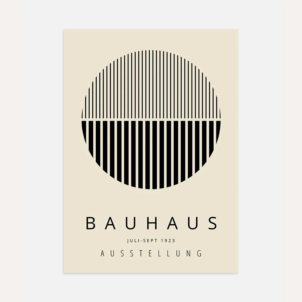 Bauhaus Striped Circle Poster