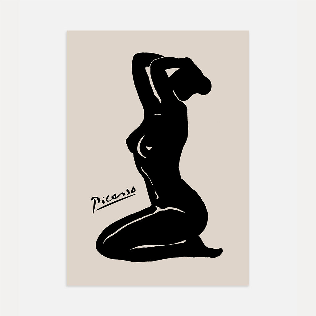 Picasso-Inspired Female Silhouette Poster