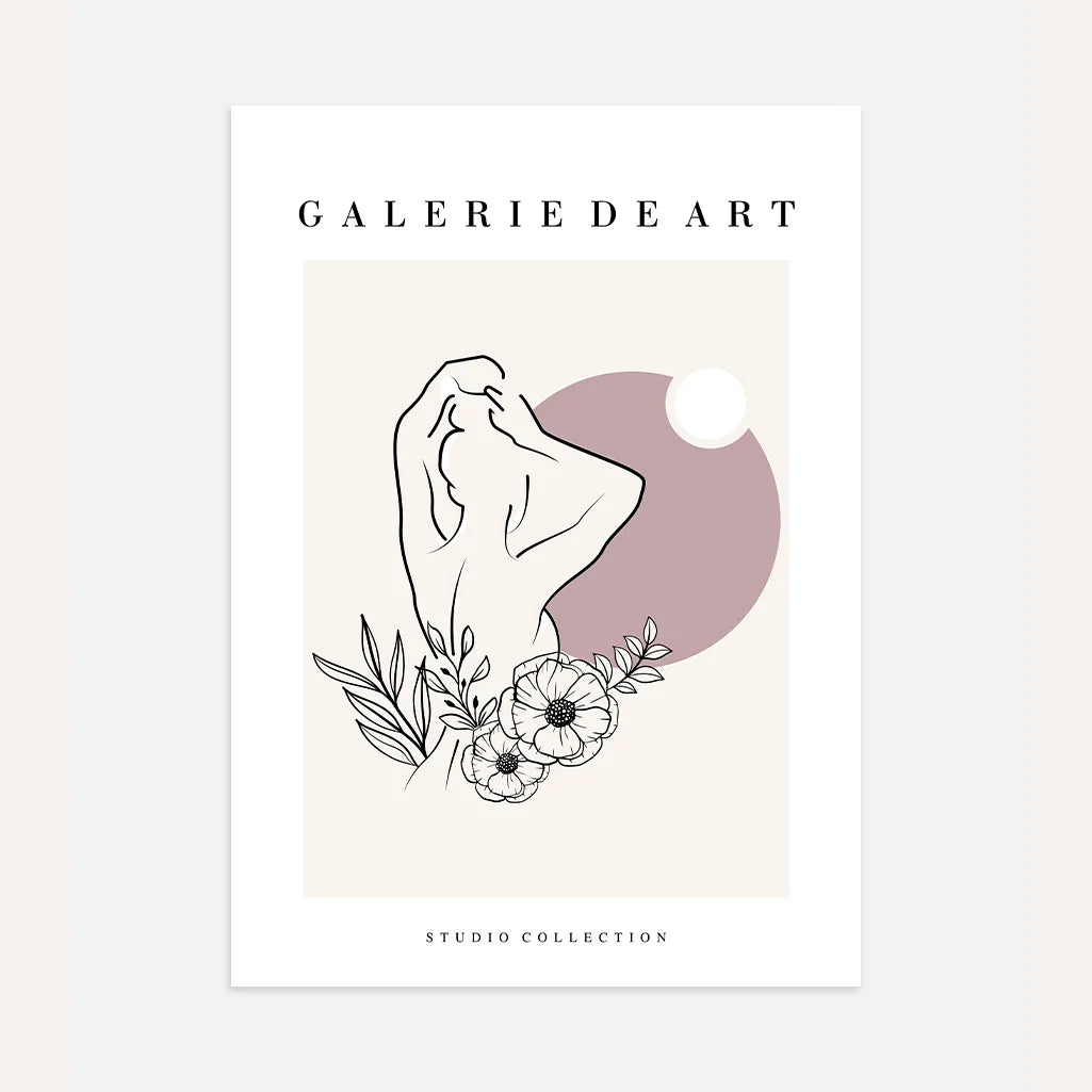 Line Art Floral Silhouette Poster