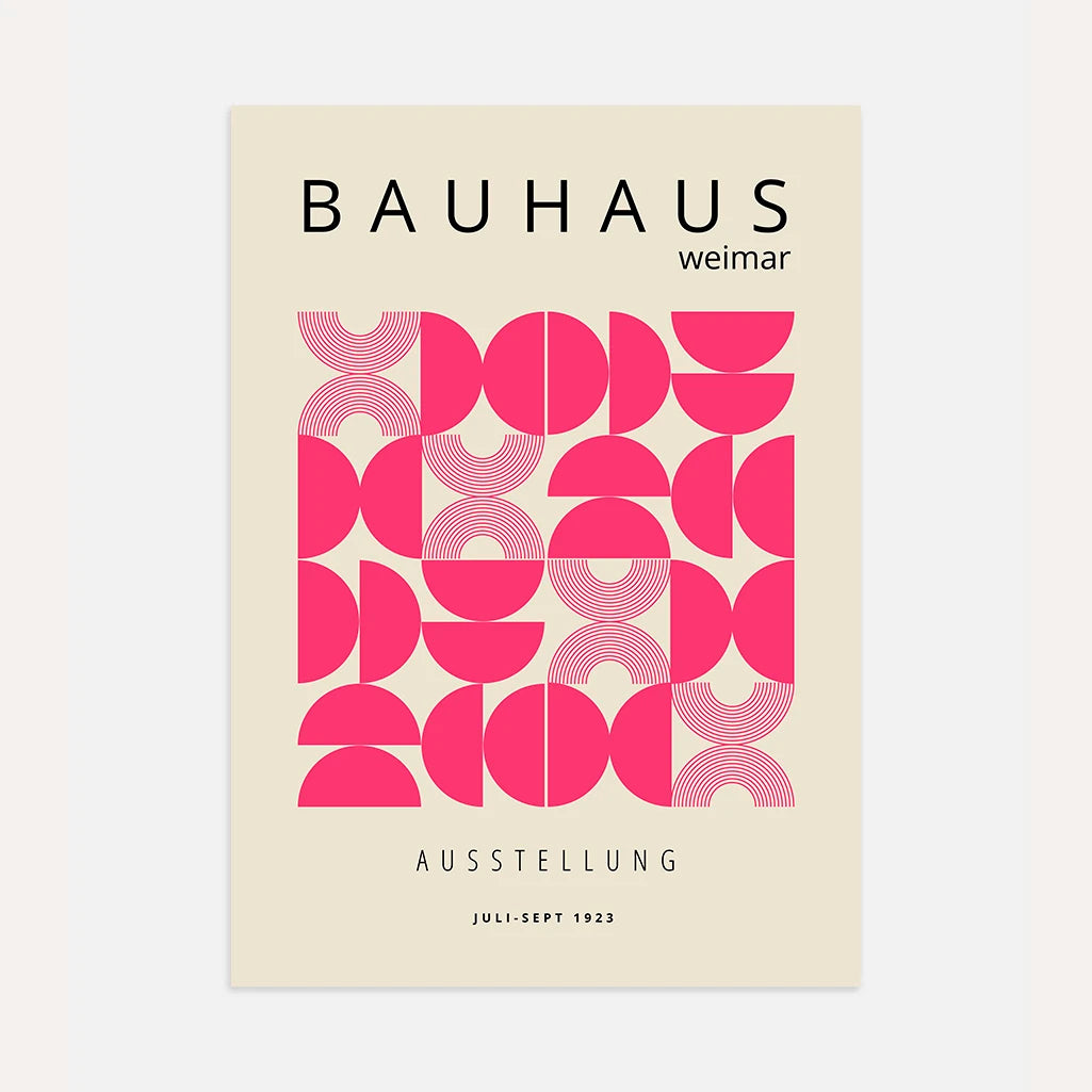 Bauhaus Pink Hemispheres Poster