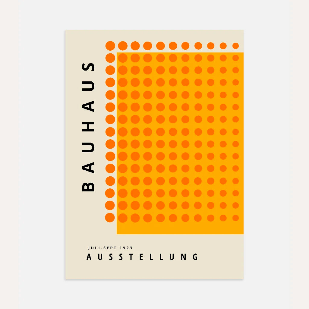 Bauhaus Orange Circle Rhythm Poster