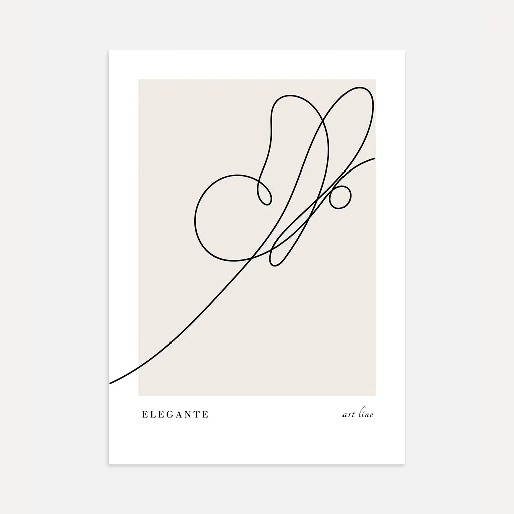 Elegant Butterfly Line Art Poster