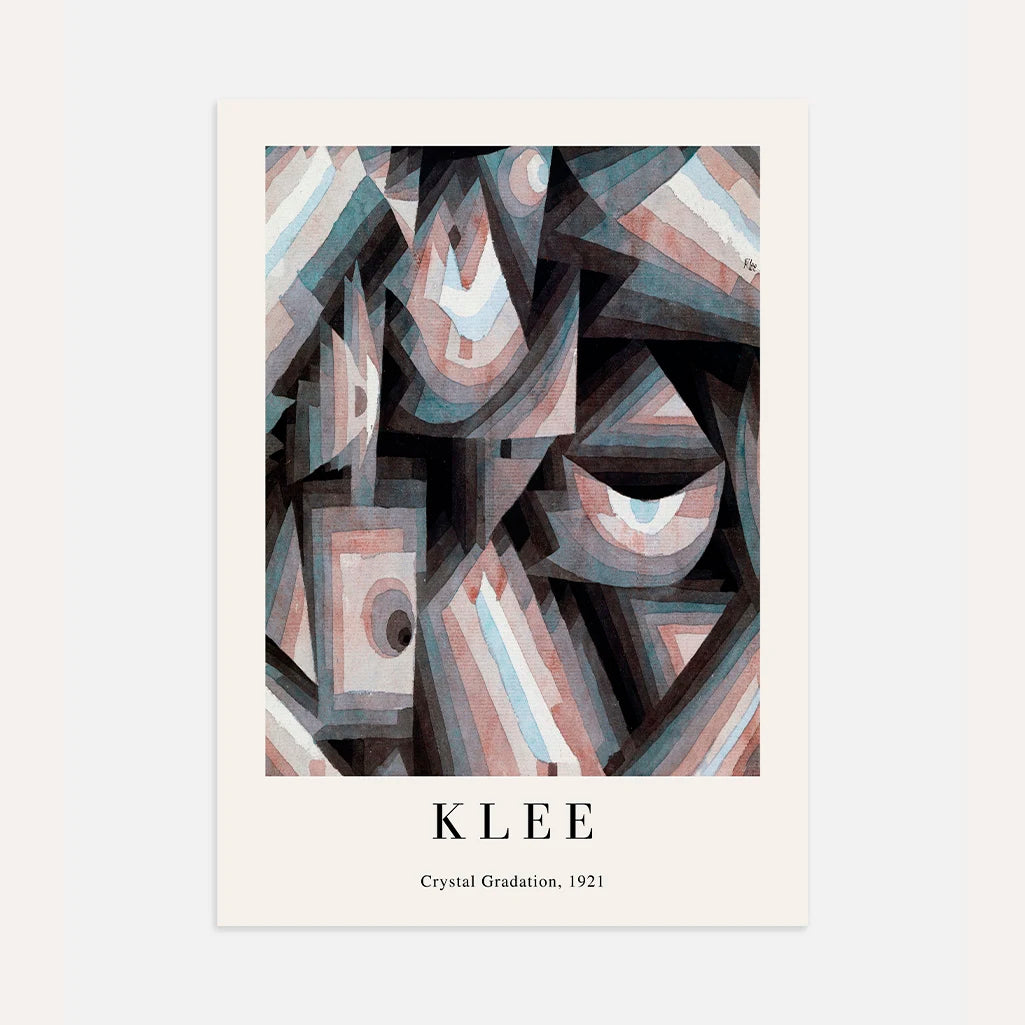 Paul Klee Abstract Print – Crystal Geometry, Soft Mood – Artinspirio