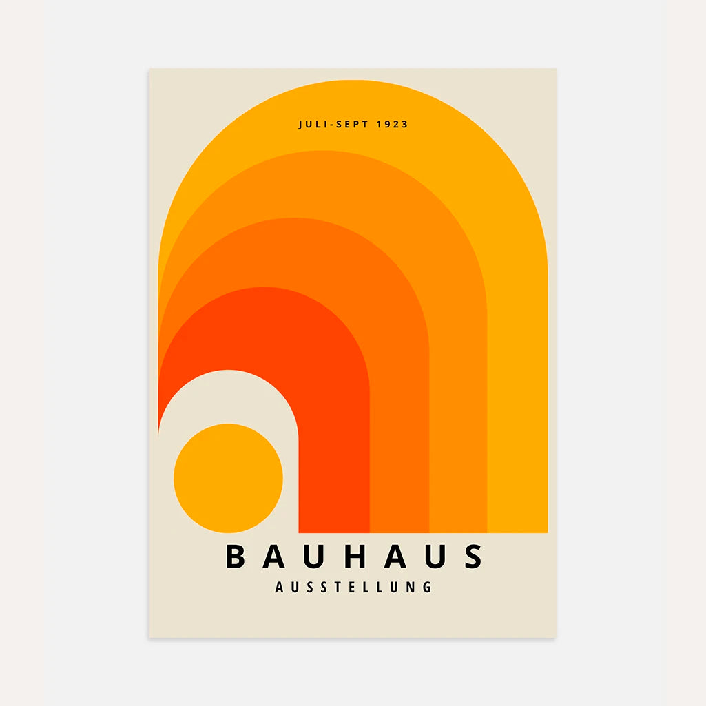 Bauhaus Orange Rainbow Poster