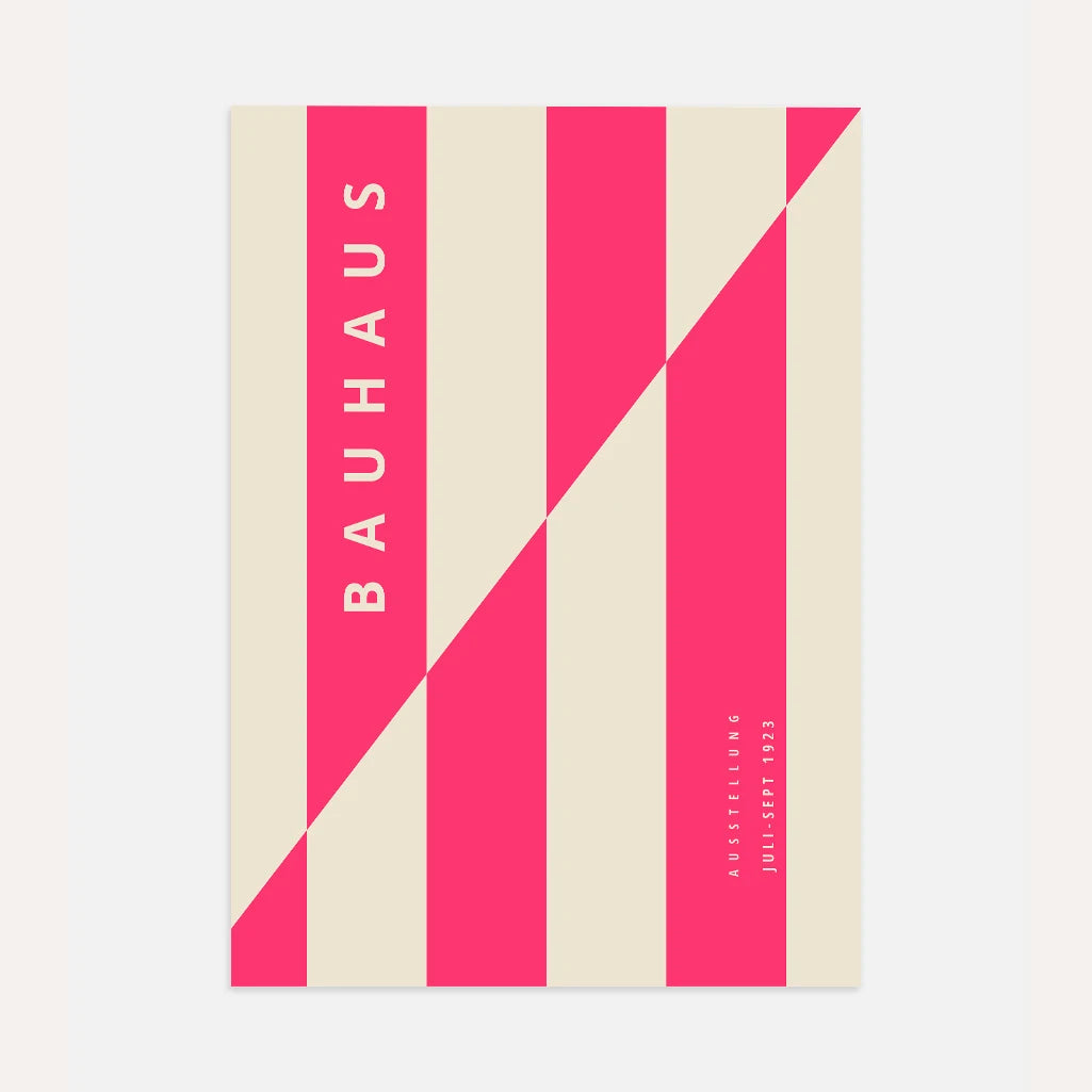 Bauhaus Pink Line Structure Poster