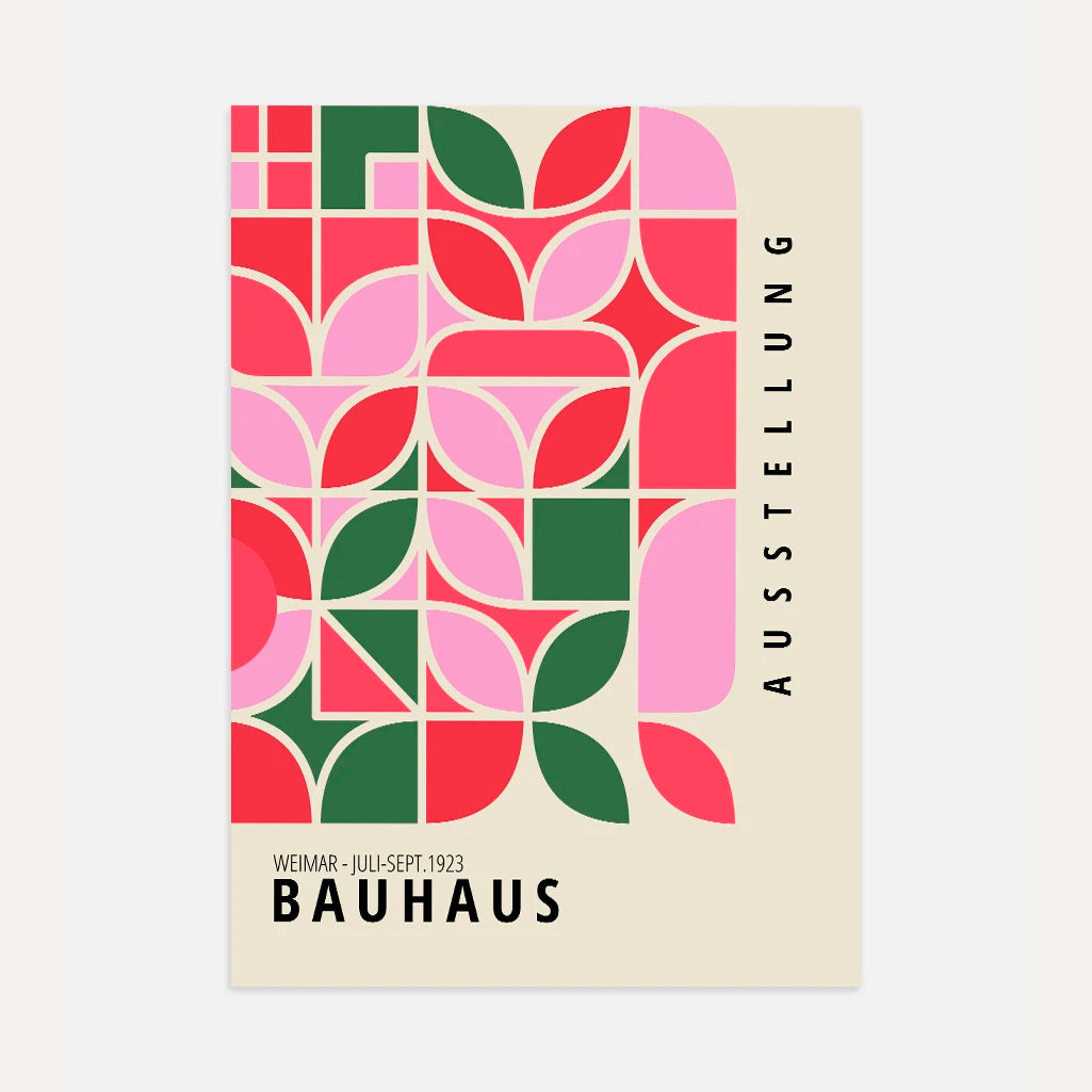Bauhaus Green & Red Nature Rhythm Poster