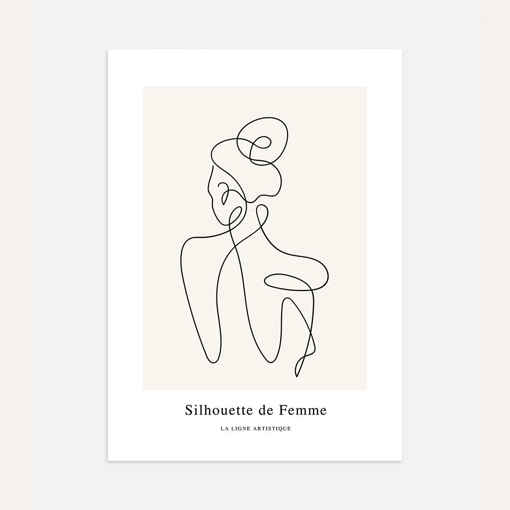 Subtle Woman Female Line Art Poster