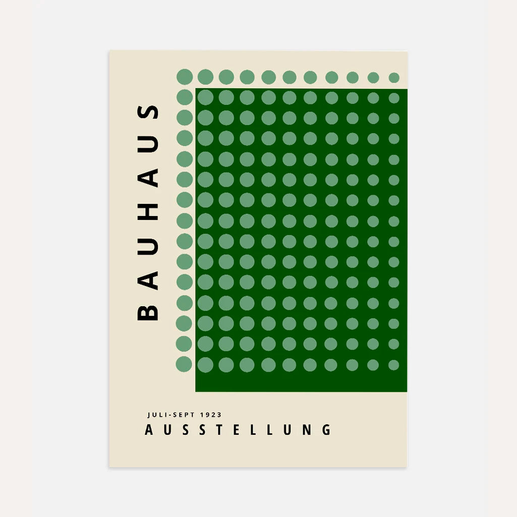 Bauhaus Green Circle Symmetry Poster
