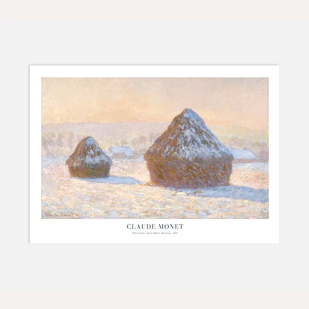 Claude Monet Wheatstacks Snow Morning Poster