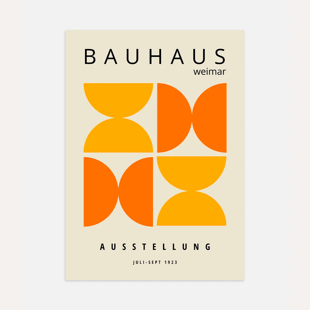 Bauhaus Orange Geometry Poster