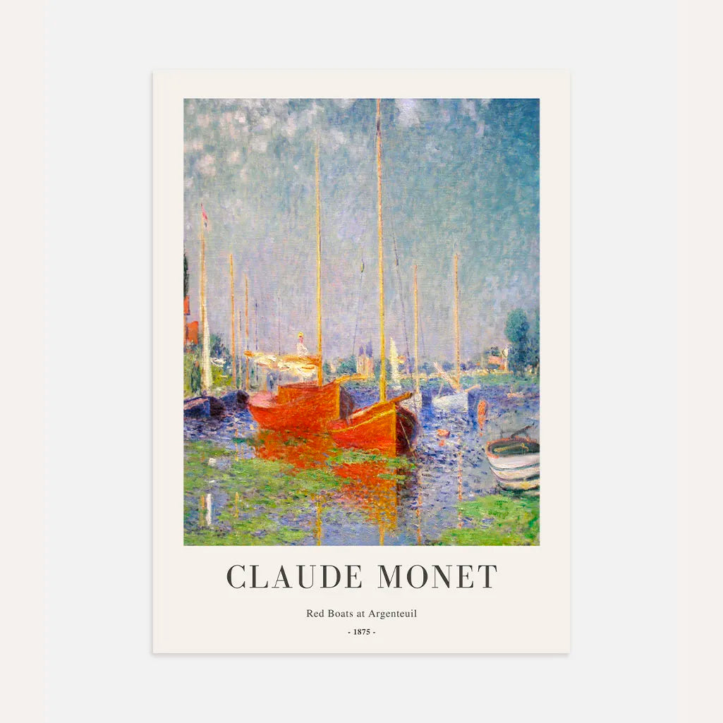 Claude Monet Red Boats at Argenteuil Poster