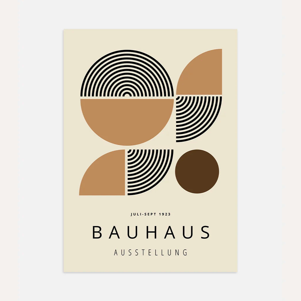Bauhaus Geometric Halves Poster