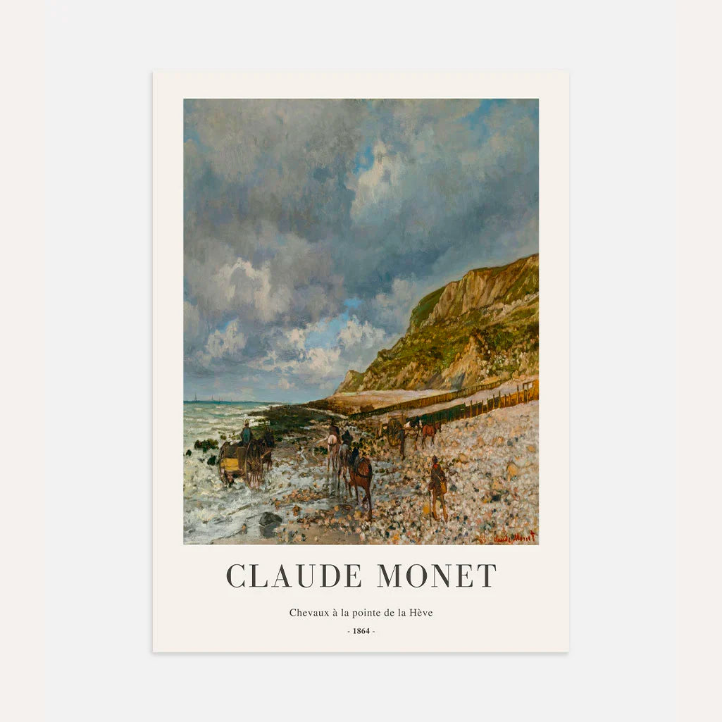 Claude Monet Horses at Pointe de la Hève Poster