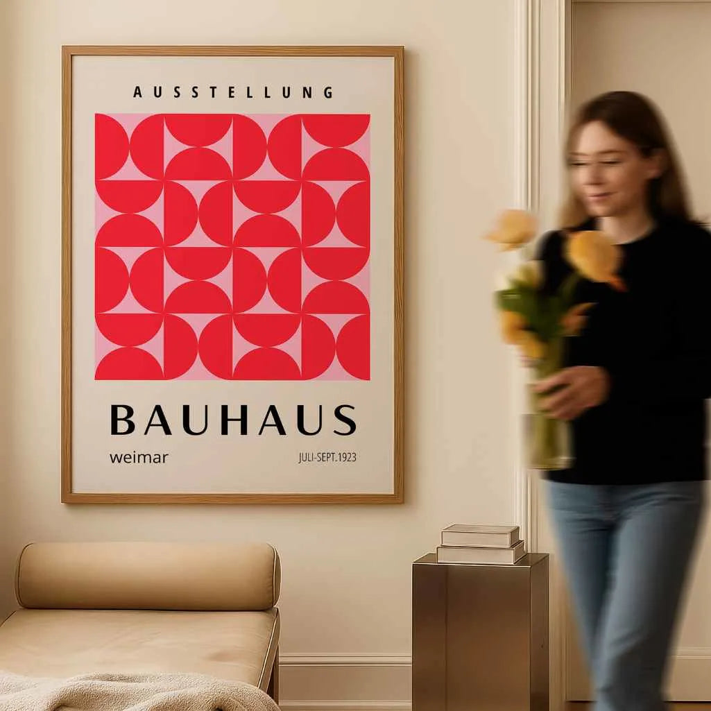 Bauhaus Red Balance of Forms Poster