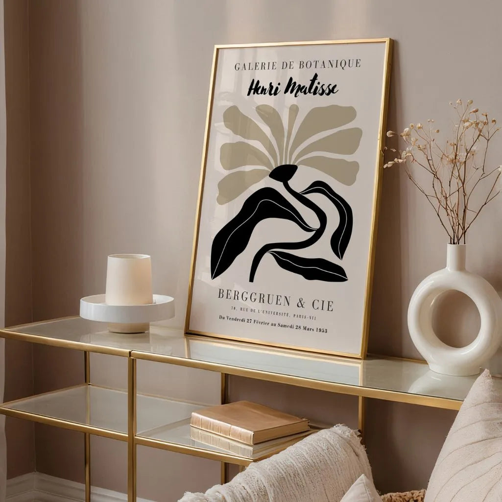 Henri Matisse Black-Beige Flower Poster