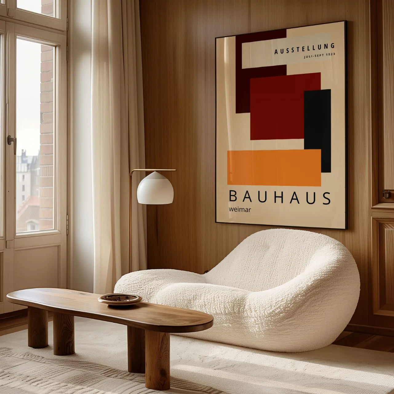 Bauhaus Warm Rectangle Rhythm Poster
