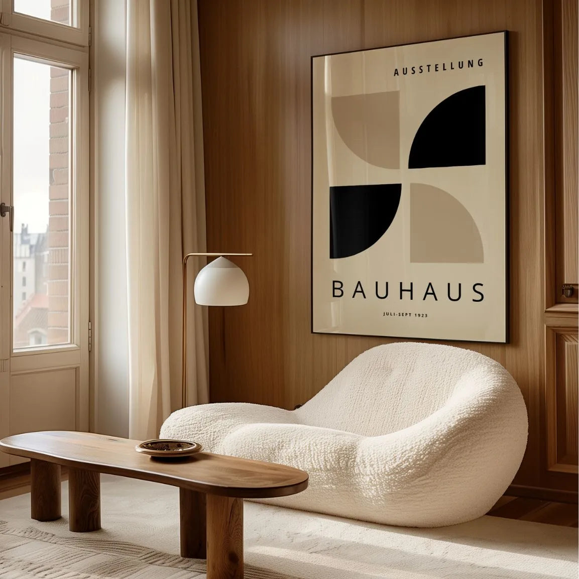 Bauhaus Black & Beige Symmetry Poster