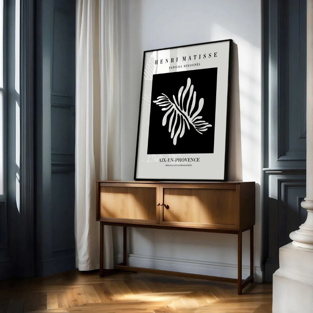 Henri Matisse White Leaf on Black Poster