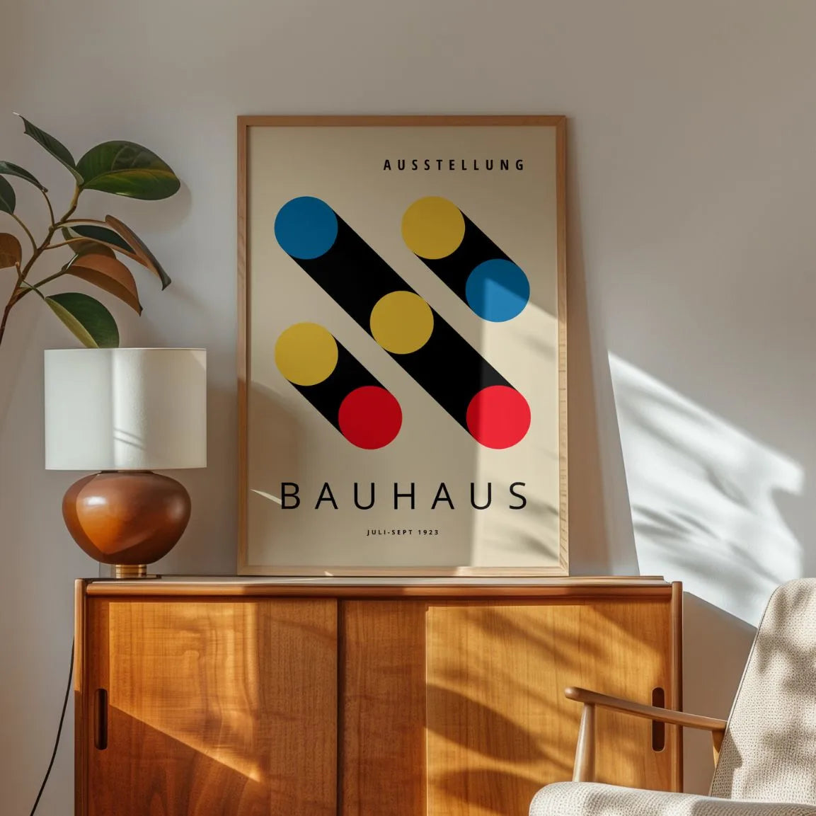 Bauhaus Color & Shadow Abstraction Poster