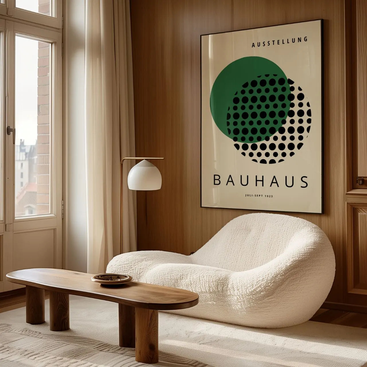 Bauhaus Green Geometry & Dot Rhythm Poster