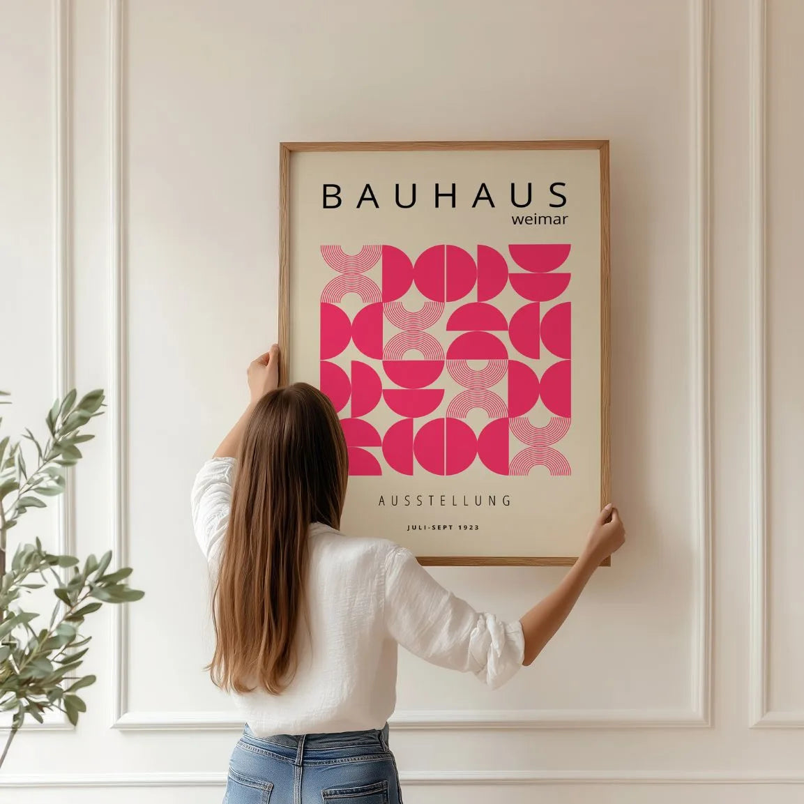 Bauhaus Pink Hemispheres Poster