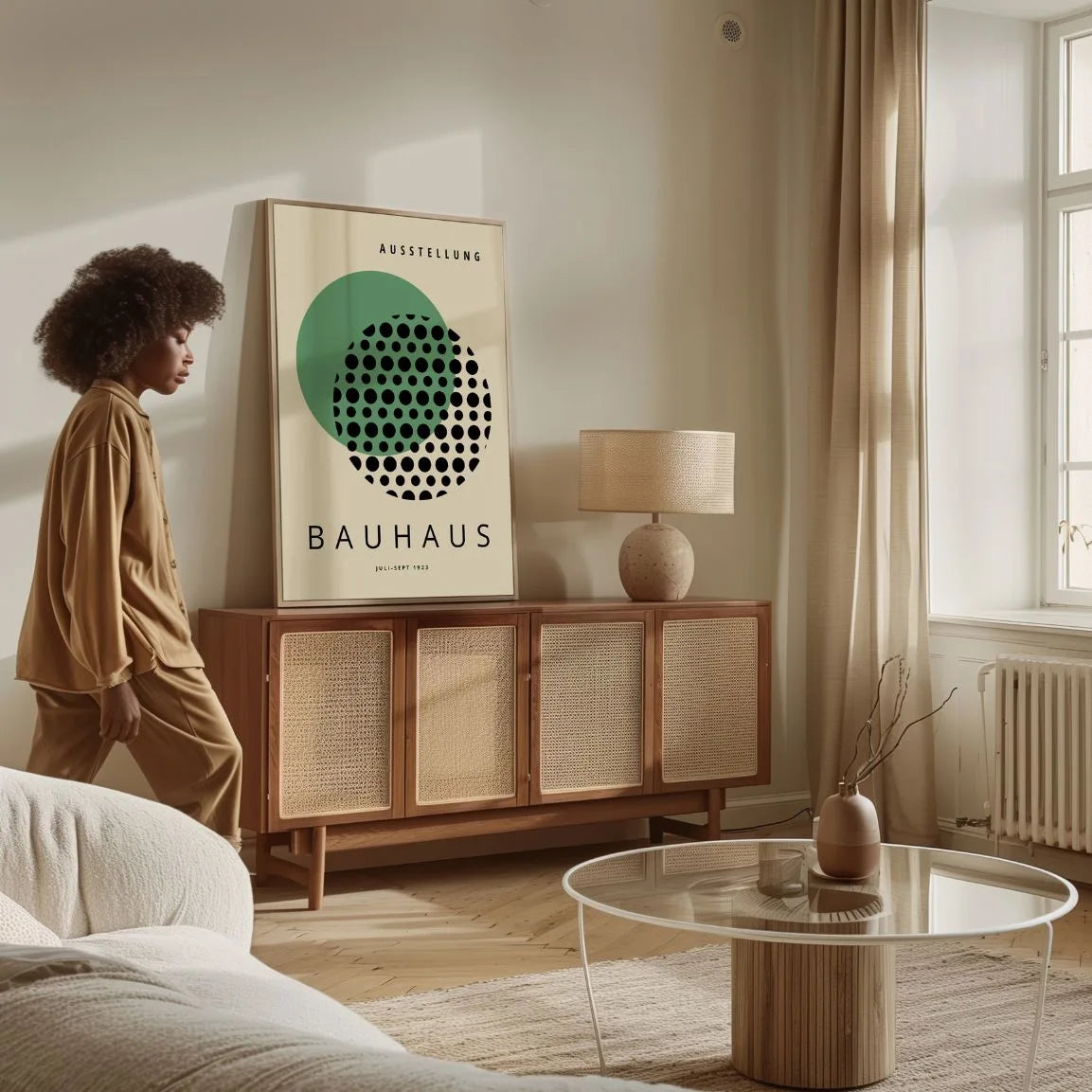 Bauhaus Green Circle Optic Rhythm Poster