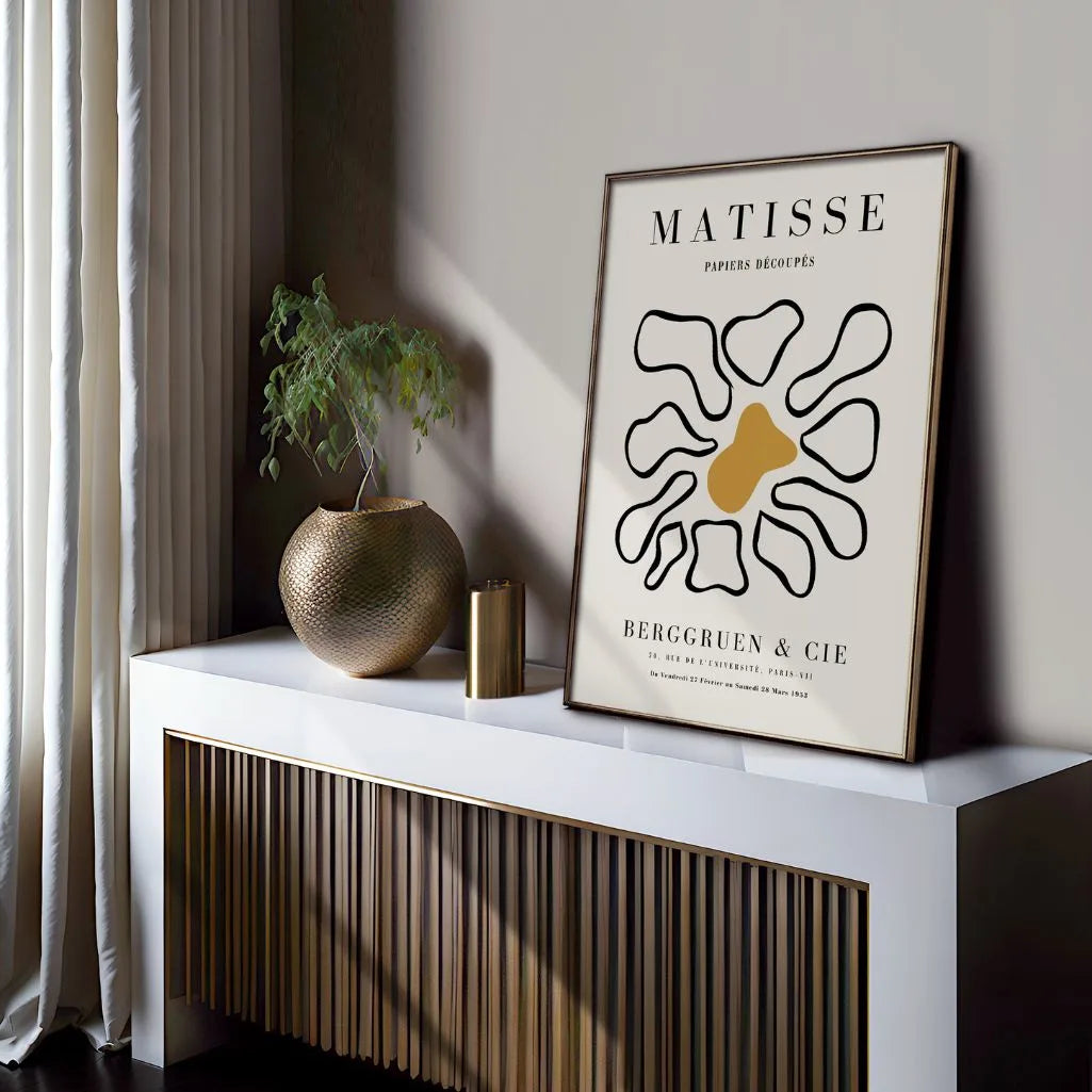 Henri Matisse Mustard Center Abstract Flower Poster