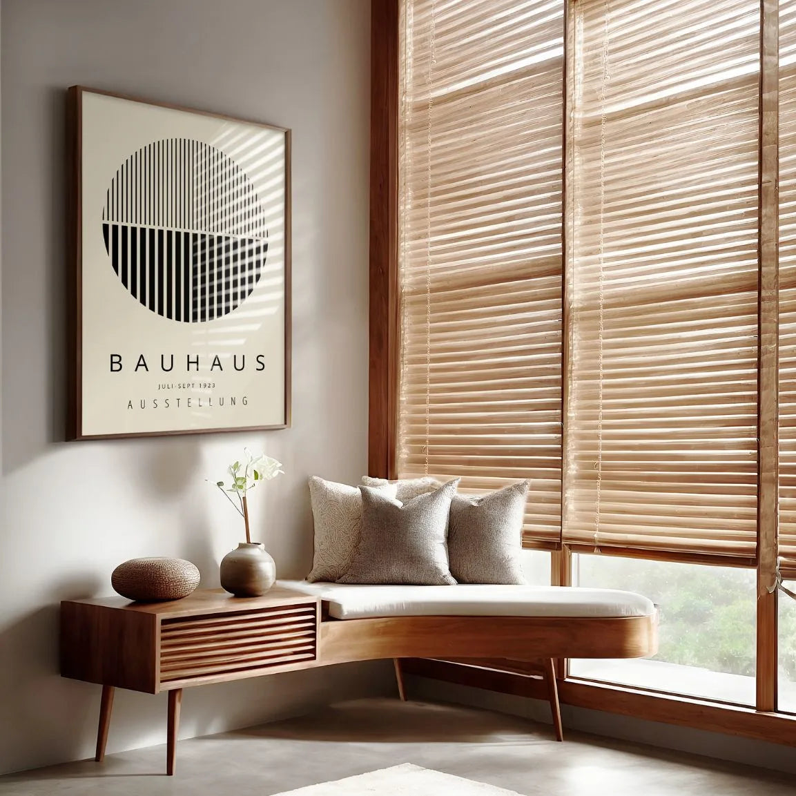 Bauhaus Striped Circle Poster