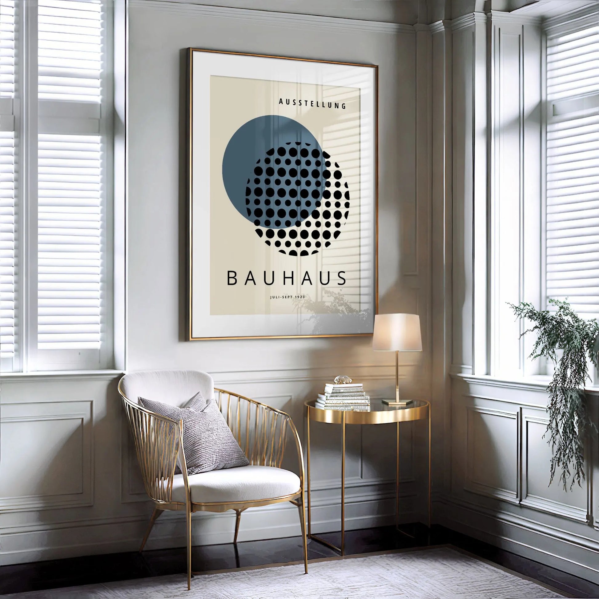 Bauhaus Navy Circle Harmony Poster