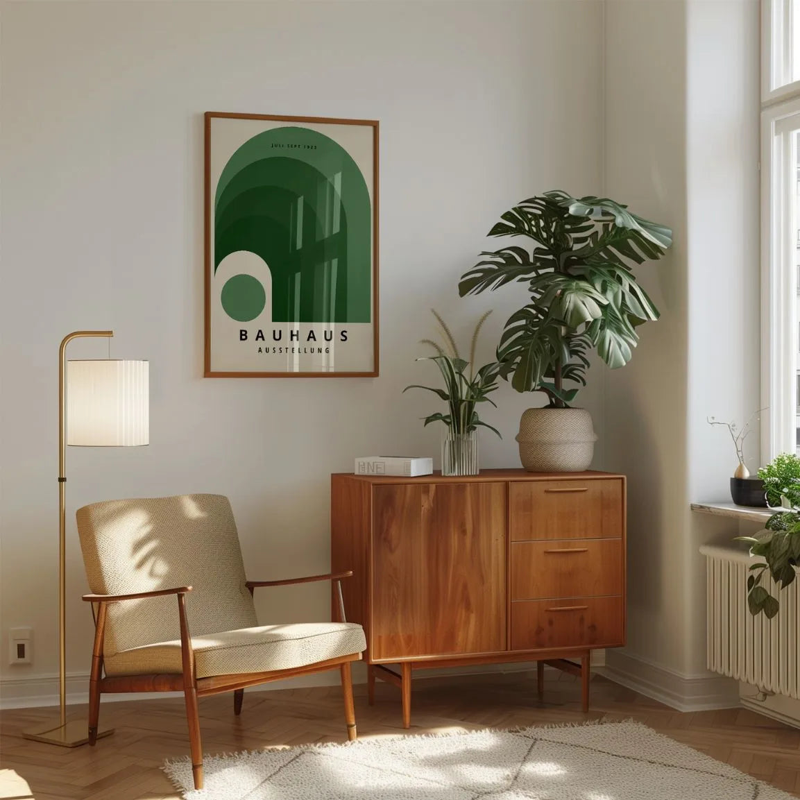 Bauhaus Green Rainbow Poster