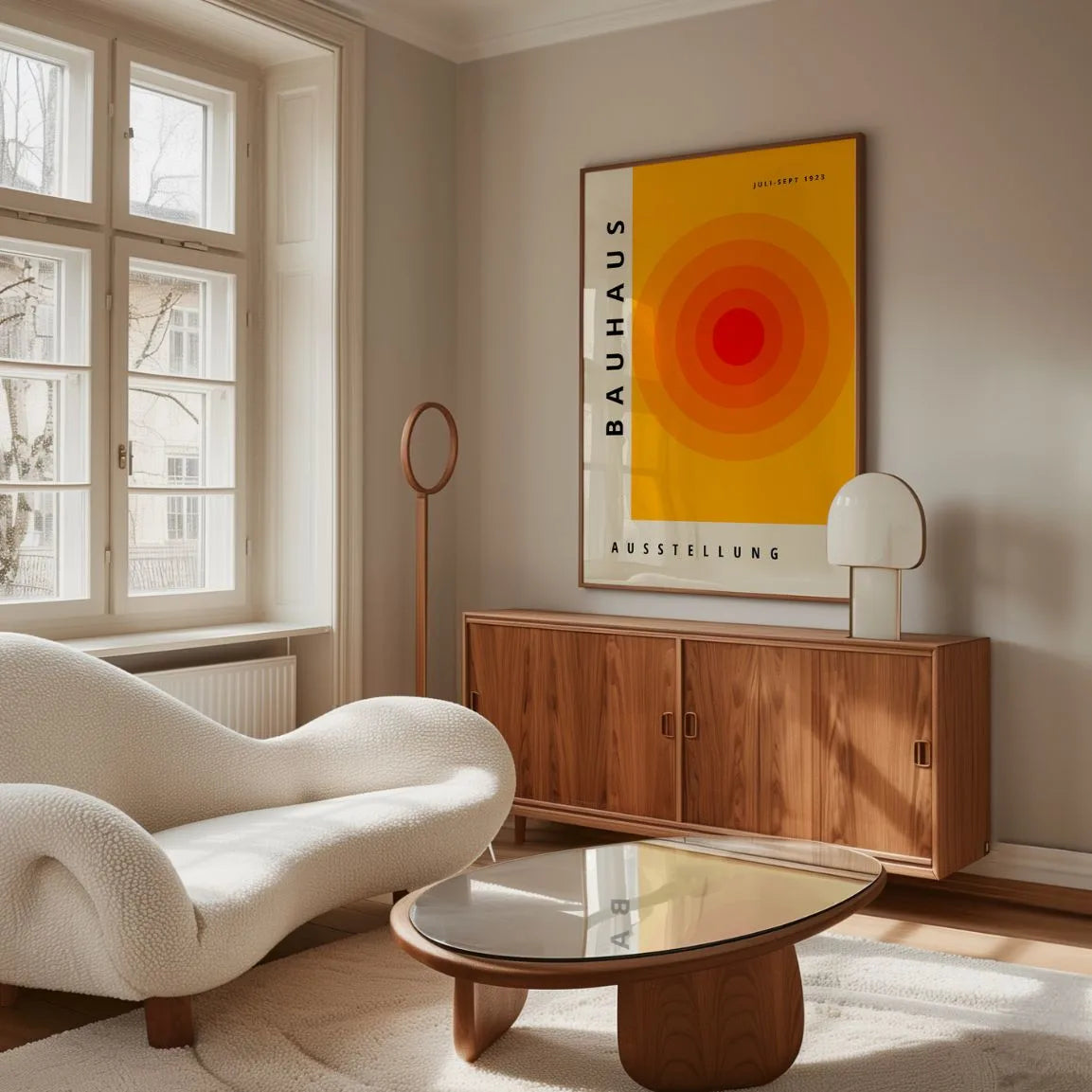 Bauhaus Orange Circle Poster