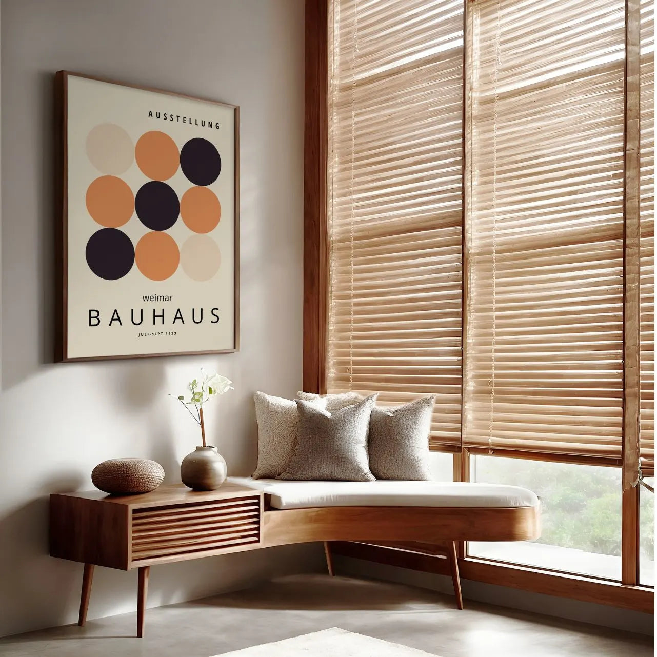 Bauhaus Warm Circle Symmetry Poster