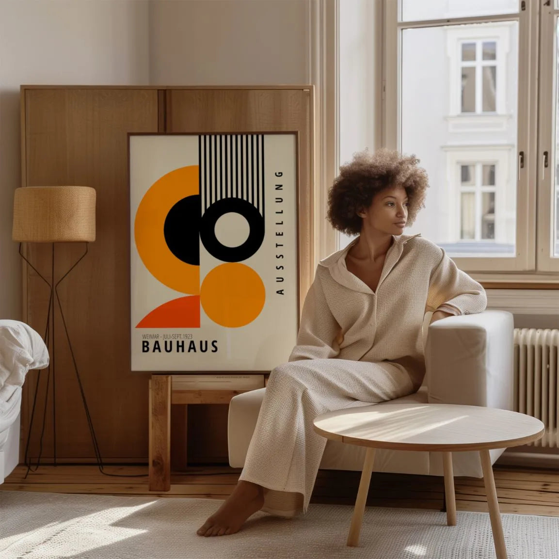 Bauhaus Orange Forms Poster