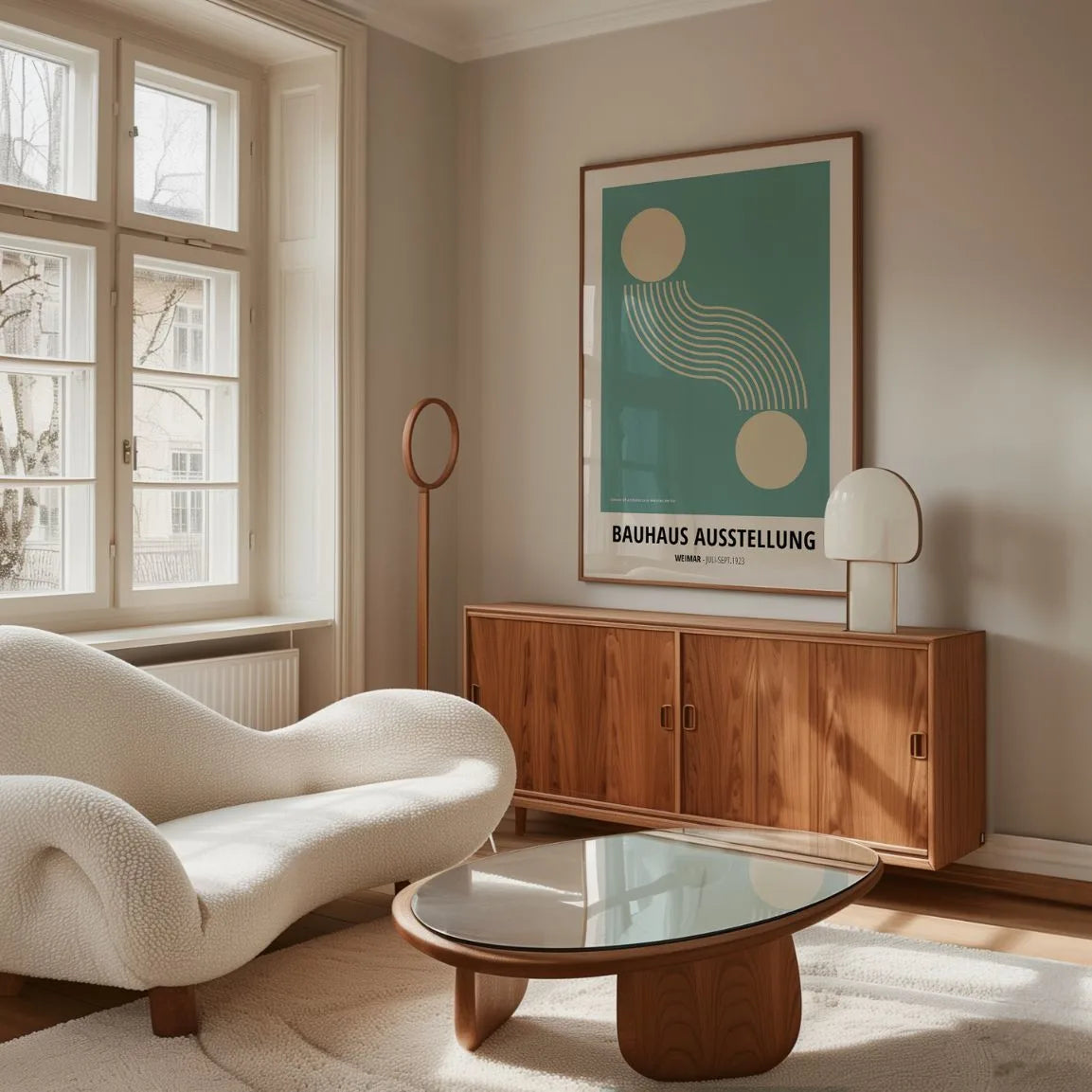 Bauhaus Green Motion of Forms Poster