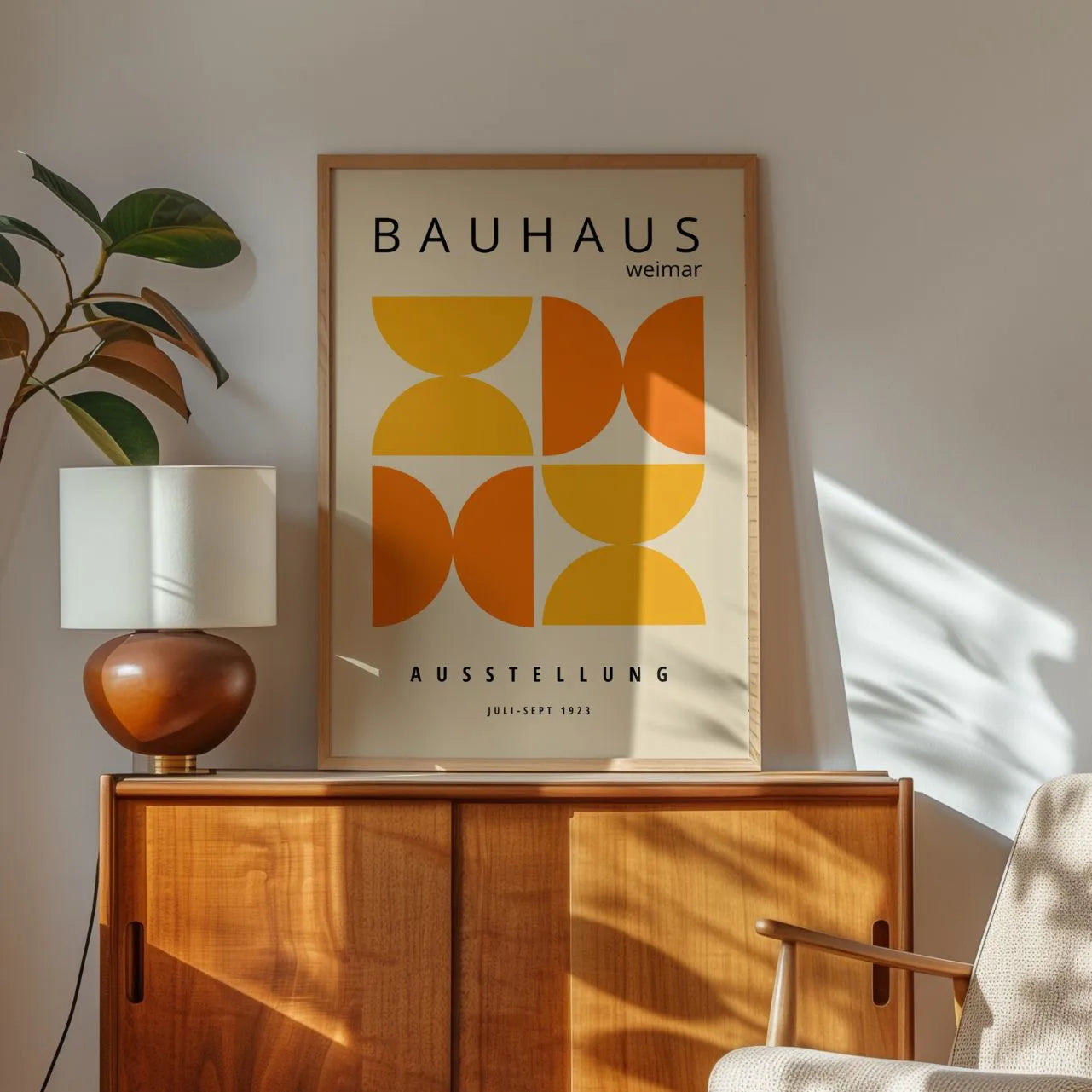 Bauhaus Orange Geometry Poster