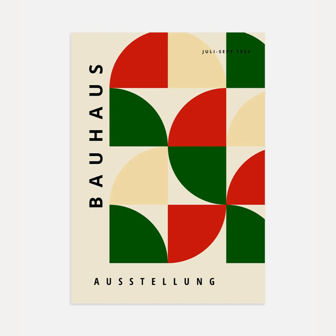 Bauhaus Red & Green Geometry Poster