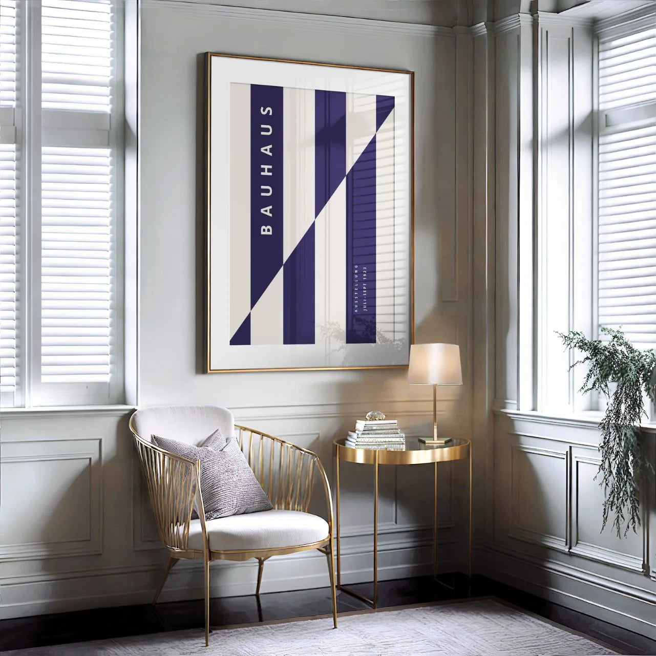 Bauhaus Modernist Line Cut Poster