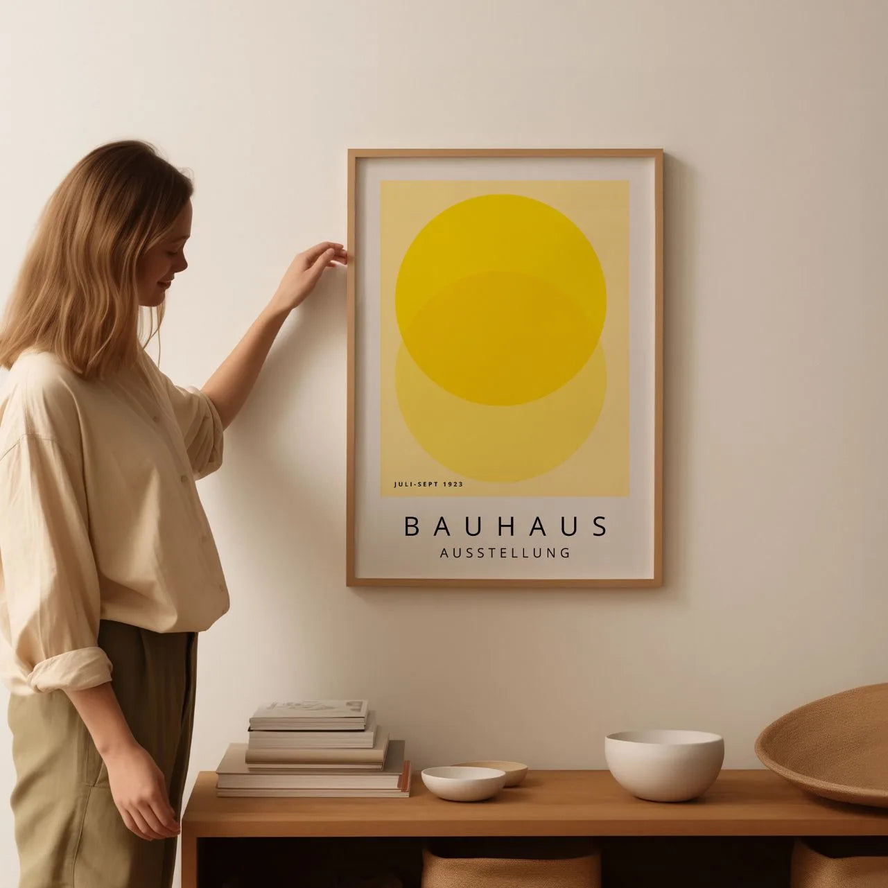 Bauhaus Yellow Circle Abstraction Poster