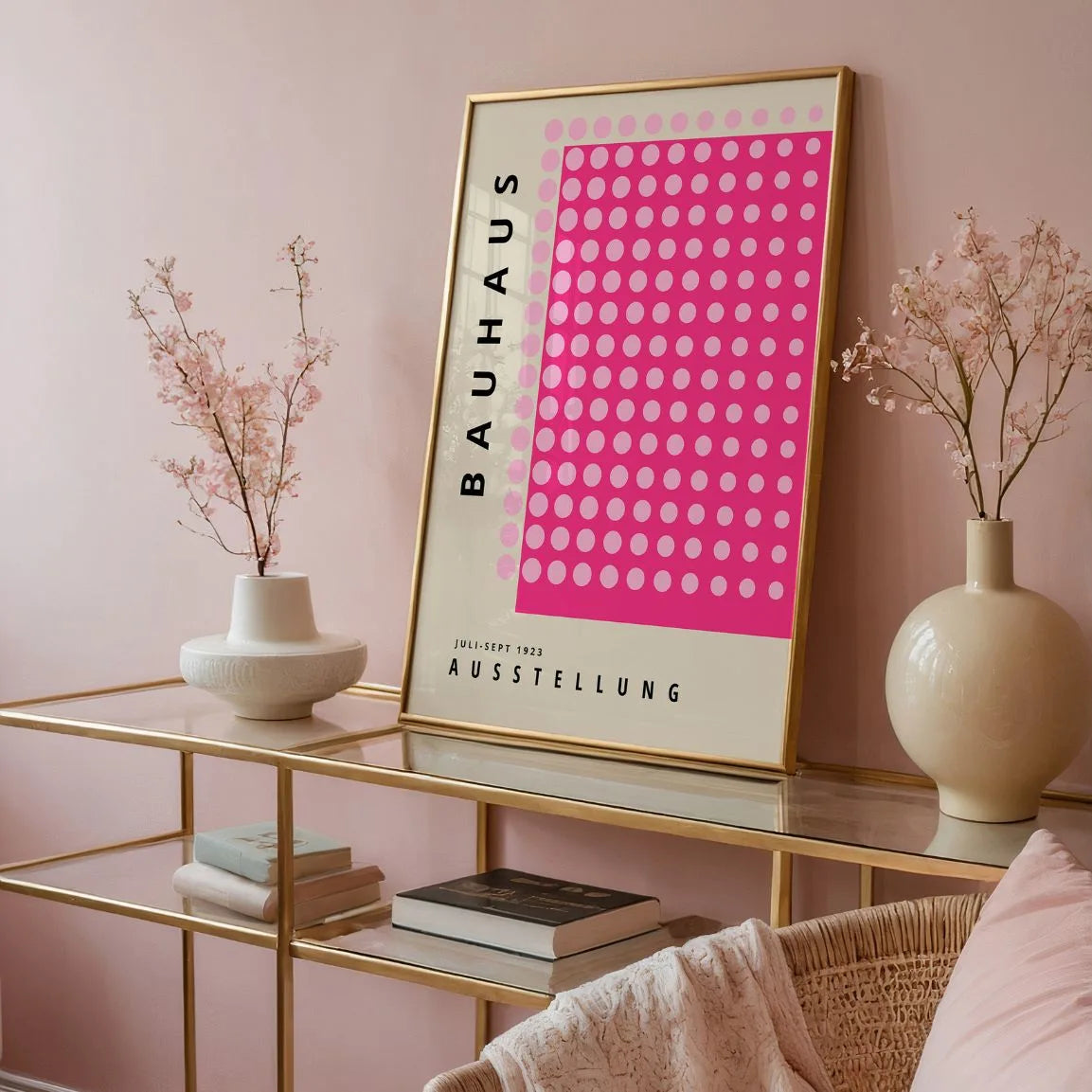 Bauhaus Pink Dot Rhythm Poster