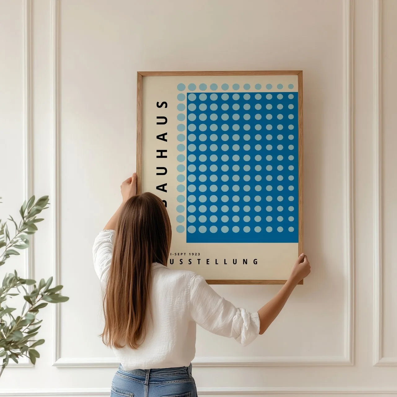 Bauhaus Blue Circle Harmony Poster