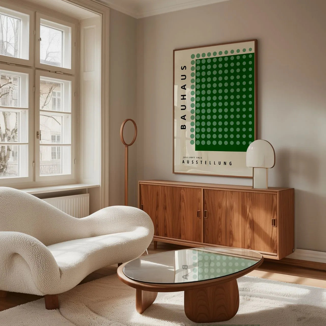 Bauhaus Green Circle Symmetry Poster