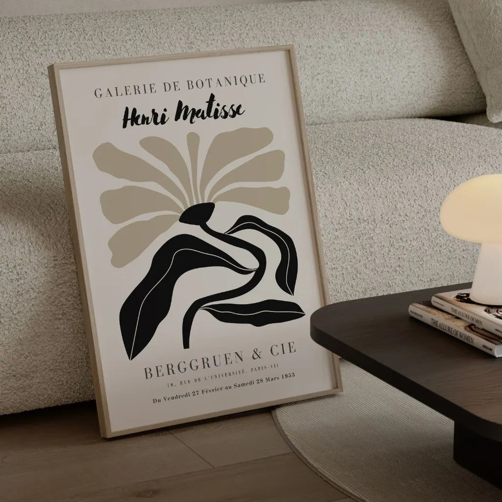 Henri Matisse Black-Beige Flower Poster