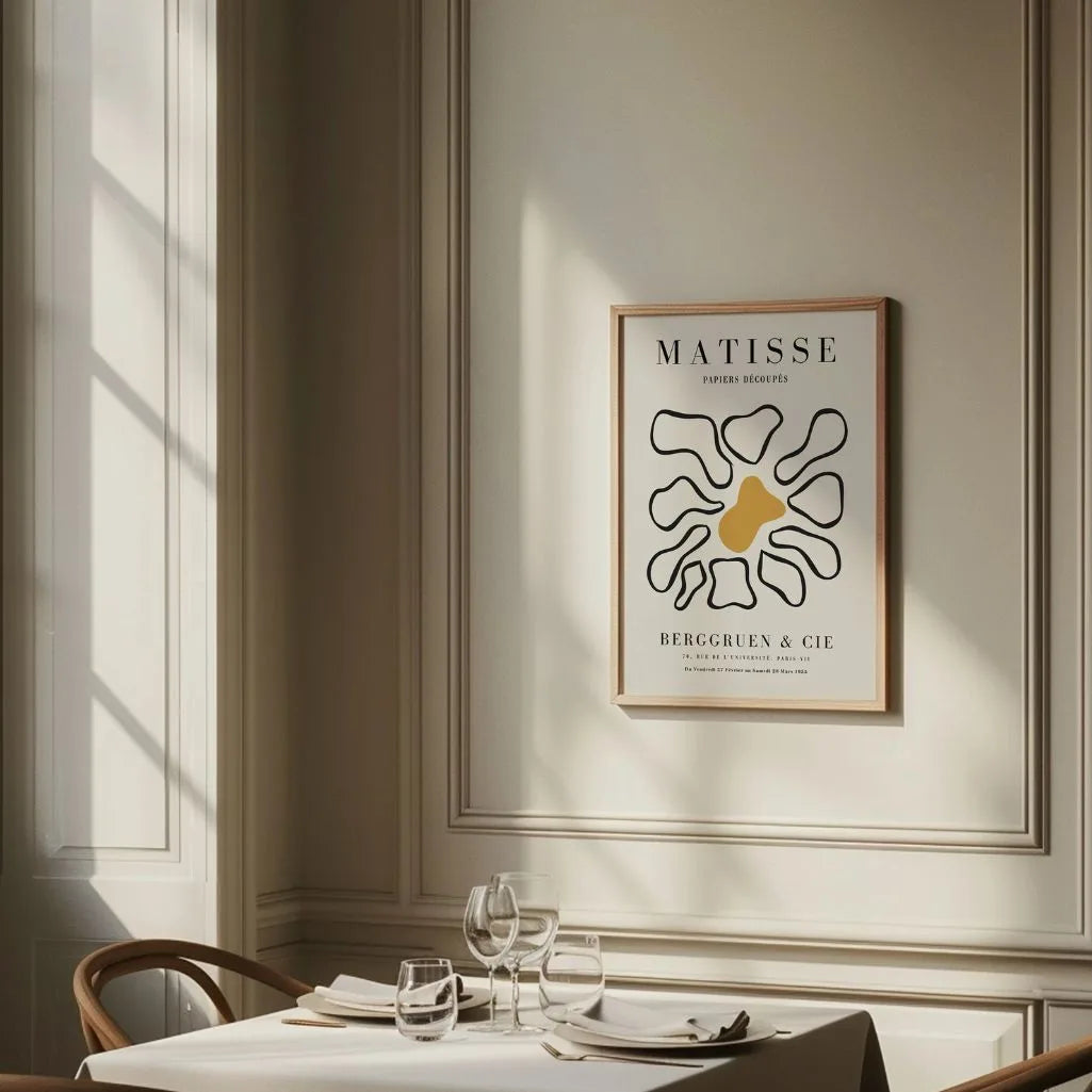 Henri Matisse Mustard Center Abstract Flower Poster