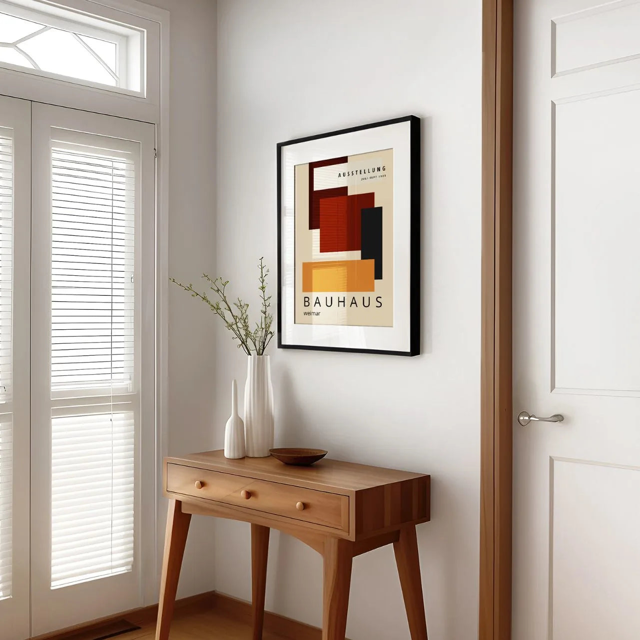 Bauhaus Warm Rectangle Rhythm Poster