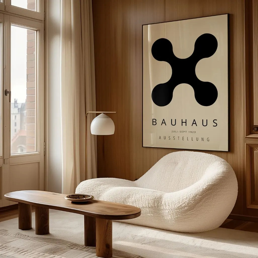 Bauhaus Black Abstract Form Poster