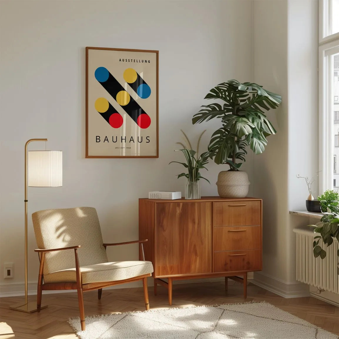 Bauhaus Color & Shadow Abstraction Poster