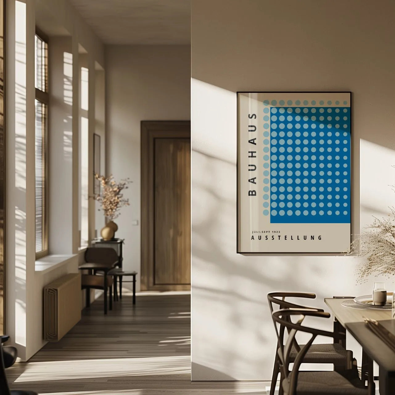 Bauhaus Blue Circle Harmony Poster