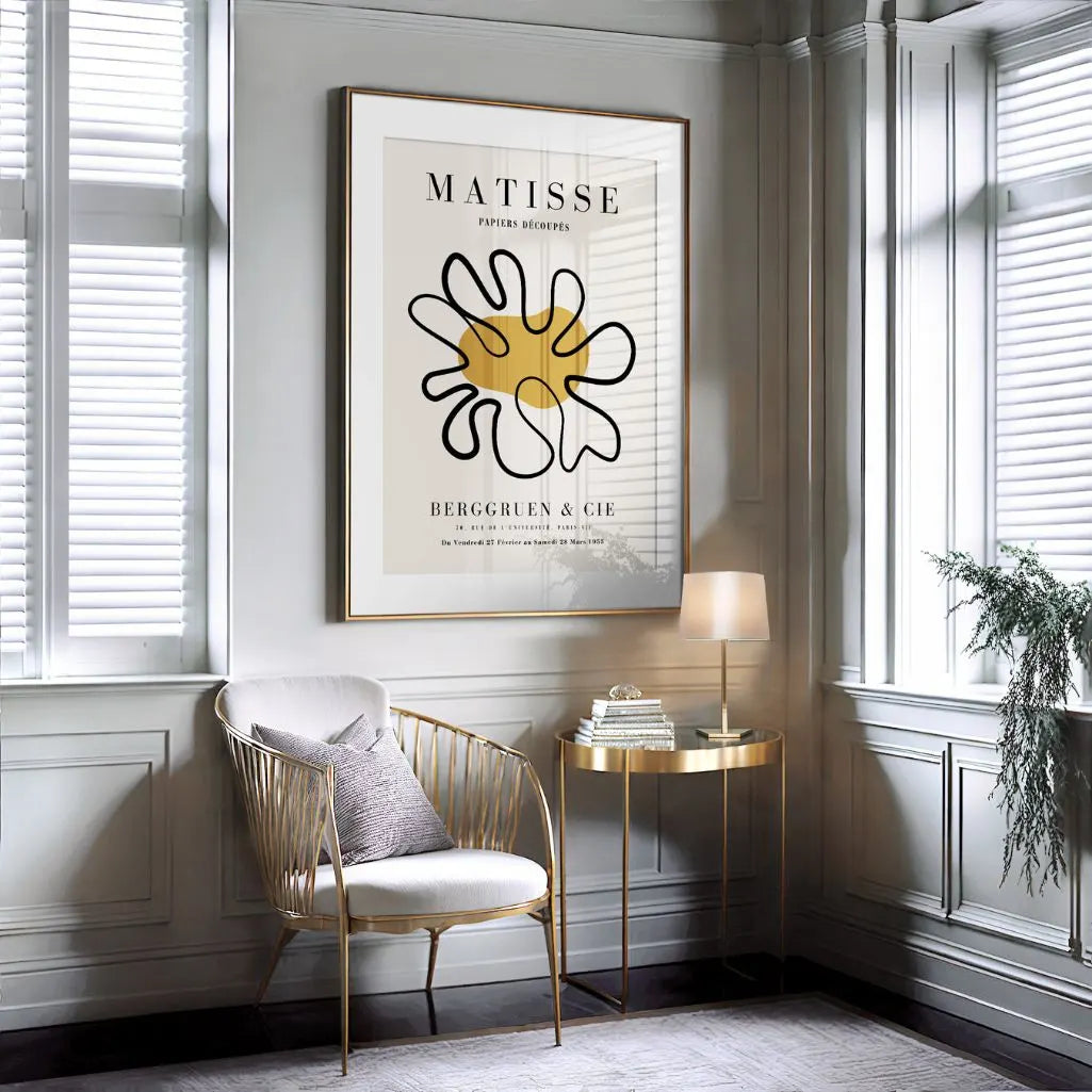Henri Matisse Cut-Out Poster with Mustard Accent