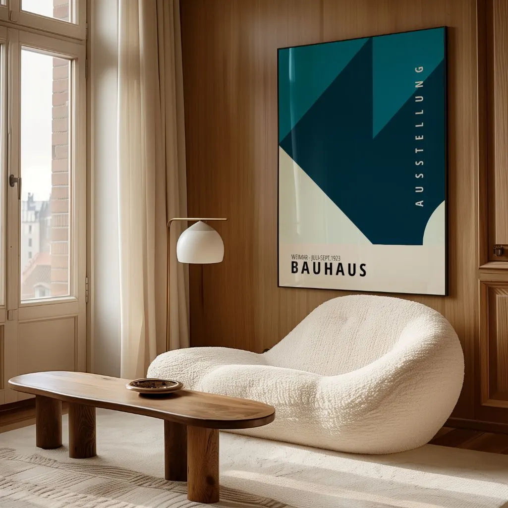 Bauhaus Blue Modern Abstraction Poster
